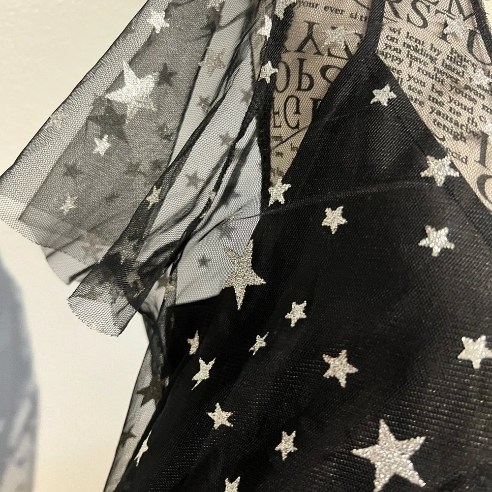 Starry Black Sheer Dress - Picture 4 of 6